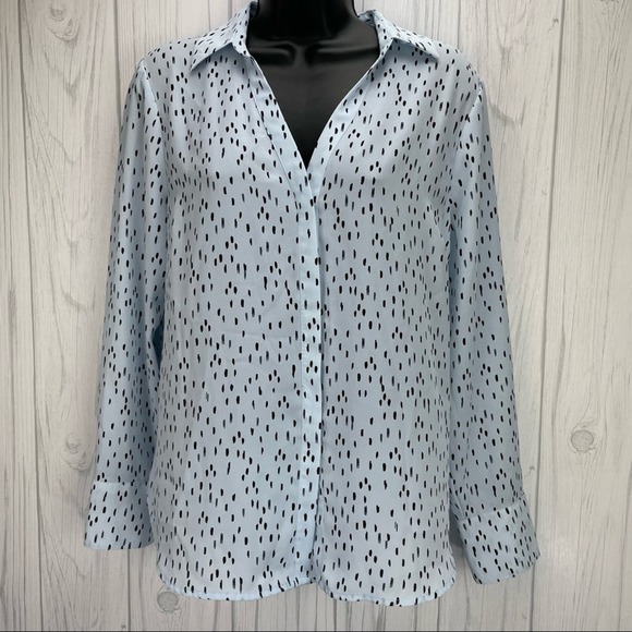 Worthington Tops - Worthington blue patterned button down shirt size petite medium